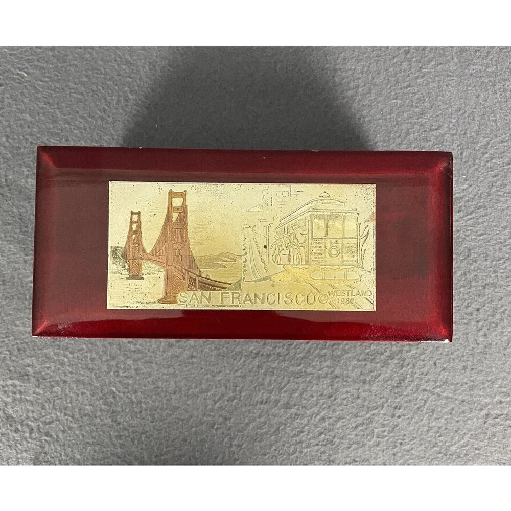 Vintage Jewelry Music Box San Francisco Plated Westland
